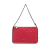 Stella McCartney AB Stella McCartney Red Polyester Fabric Quilted Falabella Shaggy Deer Shoulder Bag Italy