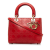 Christian Dior B Dior Red Lambskin Leather Leather Medium Embossed Lambskin Cannage Lady Dior Italy