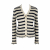 Christian Dior cardigan in white and navy striped cotton tweed with golden buttons