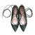 Gianvito Rossi Green suede strappy ballet flats 38,5