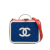 Chanel AB Chanel Blue with Red Caviar Leather Leather Medium Caviar Filigree Vanity Case Italy