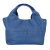 Borbonese Tote Shoulder Bag Leather Blue