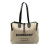 Burberry AB Burberry Brown Beige with Black Canvas Fabric Soft Belt Tote Bag Italy