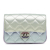 Chanel AB Chanel Green Light Green Lambskin Leather Leather Iridescent Lambskin Wristlet Clutch Bag Italy
