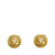 Chanel B Chanel Gold Brass Metal CC Clip-on Earrings France