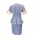 Christian Dior Couture vintage skirt-suit in sky-blue linen with white polka dots