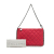 Stella McCartney AB Stella McCartney Red Polyester Fabric Quilted Falabella Shaggy Deer Shoulder Bag Italy