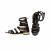 Chanel gladiator sandals in black leather with faux pearl buttons