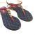 Chanel flat T-bar sandals in burgundy leather with star medallions and blue leather quilt soles