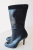 Costume National Black leather high heel mid-calf boots 