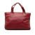Burberry B Burberry Red with Brown Beige Calf Leather Horn Toggle Tote Bag Italy