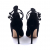 Gianvito Rossi peep toe heels in black suede with elastics