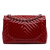 Chanel AB Chanel Red Patent Leather Leather Jumbo Chevron Patent Single Flap Italy