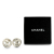 Chanel B Chanel Silver Brass Metal CC Turn Lock Clip-On Earrings France