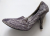 Pierre Hardy Pale grey leather pumps embroidered with navy threads