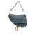 Christian Dior B Dior Blue Denim Fabric Oblique Saddle Bag Italy