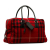 Burberry B Burberry Red with Black Wool Fabric House Check Overnight Bag United Kingdom