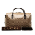 Gucci B Gucci Brown Beige Coated Canvas Fabric GG Crystal Duffle Bag Italy