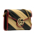 Gucci AB Gucci Brown Beige with Black Calf Leather GG Marmont Torchon Wallet on Chain Italy