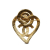 Chanel B Chanel Gold Gold Plated Metal CC Heart Brooch France