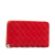 Bottega Veneta AB Bottega Veneta Red Polyester Fabric Intrecciato Rubber Zip Around Long Wallet Italy
