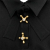 Moschino Robe Couture ! en crêpe noir avec boutons de robinets chauds-froids
