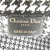 Christian Dior AB Dior Black Canvas Fabric Large Houndstooth Embroidered Book Tote Italy