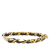 Chanel B Chanel Gold with Black Gold Plated Metal Leather Woven Chain Bracelet France