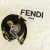 Fendi AB Fendi Black Nylon Fabric Stripes Convertible Baguette Italy