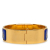 Hermès B Hermès Blue with Gold Enamel Metal Wide Locquet Hinge Bracelet France