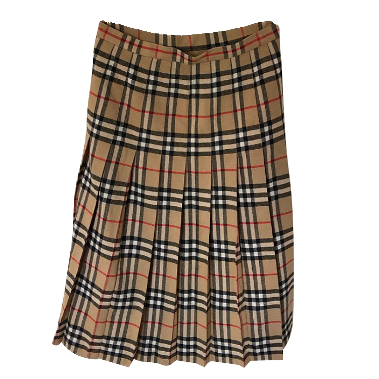 Burberry Pleated Burberry skirt in vintage check wool