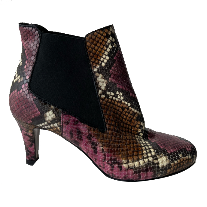 Navyboot Leather boots with snake pattern