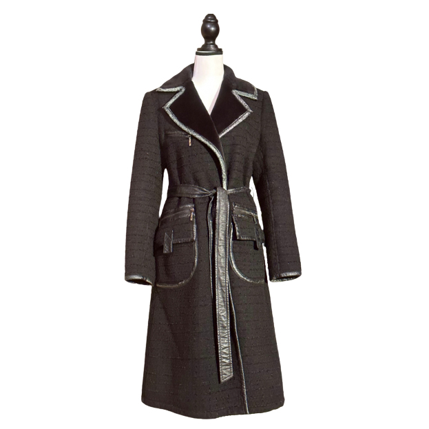 Balmain Tweed coat, faux fur interior