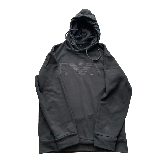 Emporio Armani Classic black hoodie with Armani logo