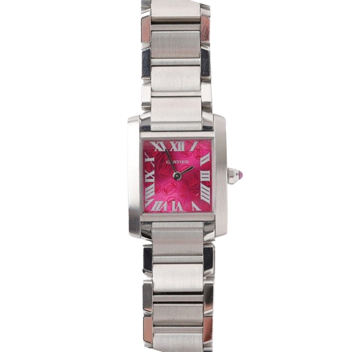 Cartier Tank Francaise 20mm Ref 2384 Pink Dial Watch
