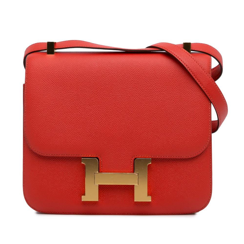 Hermès AB Hermes Red Calf Leather Epsom Constance 24 France