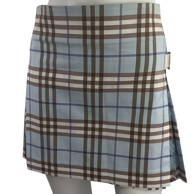 Burberry Blue and beige checkered skirt