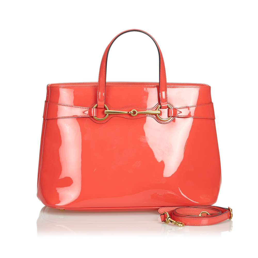 Gucci AB Gucci Pink Patent Leather Leather Bright Bit Satchel ITALY