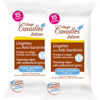 Rogé Cavaillès Lingettes intimes 'Anti-Bactérien' - 15 Pièces, 2 Unités
