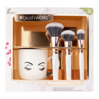 Brushworks Set de pinceaux de maquillage 'Ready Set Glow Face' - 4 Unités