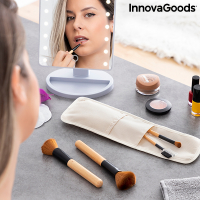 Innovagoods Set Of Wooden Make-Up Brushes With Carry Case Miset