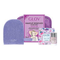 GLOV Travel Set | Water-Only Makeup Removing Mitt For Oily Skin With Fiber Soap