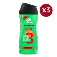 Adidas '3 in 1 Active Start' Shower Gel - 250 ml, 3 Pack