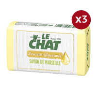Le Chat 'Savon de Marseille Douceur Glycérinée' Bar Soap - 100 g, 6 Pieces, 3 Pack