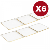 Aulica Set Of 6 Glass Coaster With Gold Rim