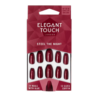 Elegant Touch 'Polished Colour Coffin' Fake Nails - Steel The Night
