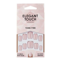 Elegant Touch 'Polished Colour Squoval' Fake Nails - Think Pink