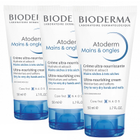 Bioderma Crème mains & ongles 'Atoderm' - 50 ml, 3 Pièces