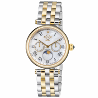 Gevril Gv2 Florence Women's Mother Of Pearl Dial Diamond Cut Ring On Dial Two Tone Ip Gold Bracelet Watch