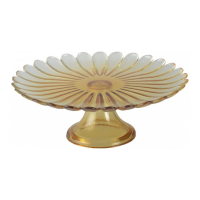 Aulica Yellow  Footed Cake Plate 21Cm